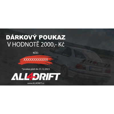 Dárkový poukaz All4Drift 2000 czk 