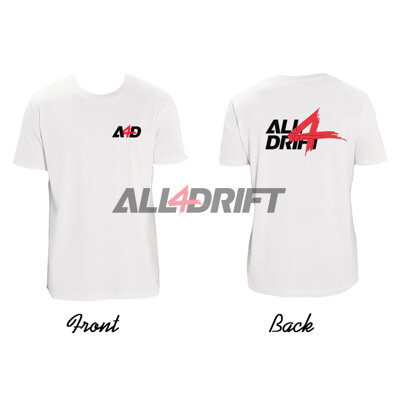 Tričko bíle pánske motiv All4Drift upgrade 01 - potisk na obou stranách