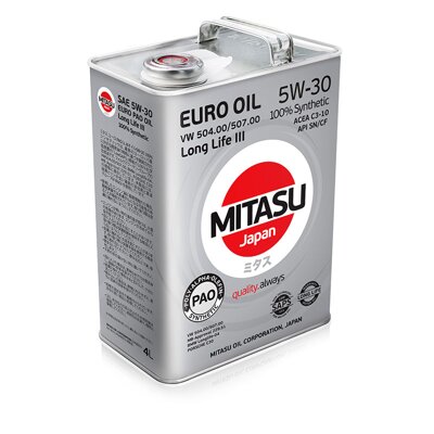 MITASU EURO PAO LL III OIL 5W-30 - EURO DIESEL 4L - 100 % syntetický
