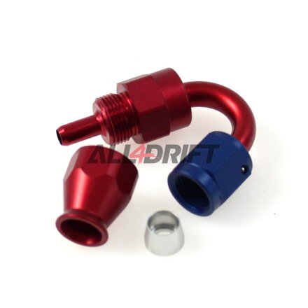 Koncovka, konektor, fitting 150° AN8 PTFE