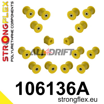 106136A: Rear suspension polyurethane bush kit SPORT - Mazda II (99-05) NB