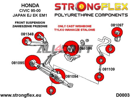 081095A: Front wishbone - inner bush SPORT - Acura III (93-01) DB6/7/8/9 / DC1/4