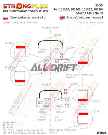 101363A: Rear lower inner suspension bush SPORT