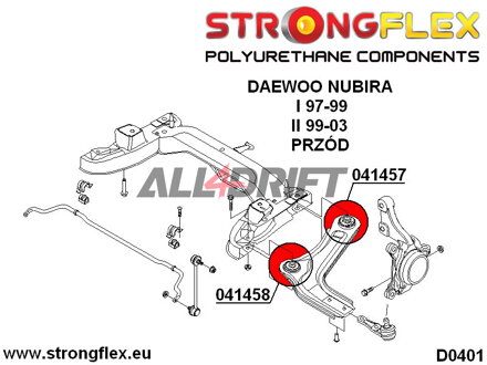 046134B: Front suspension bushes kit