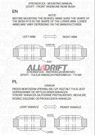 226017B: Front suspension bush kit