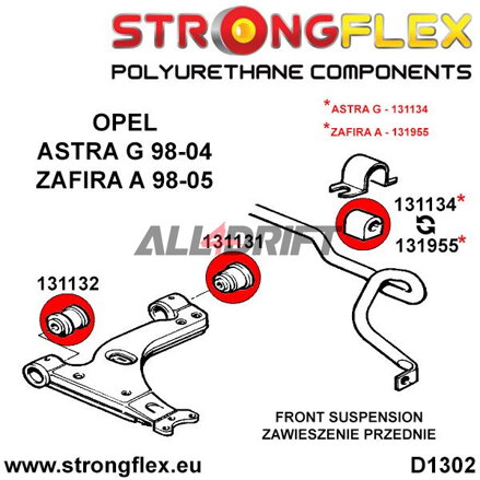 131955A: Front anti roll bar bush SPORT