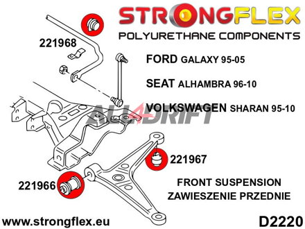 221968A: Front anti roll bar bush SPORT