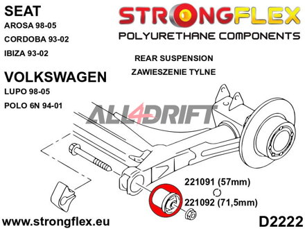 221091A: Rear beam bush 57mm SPORT