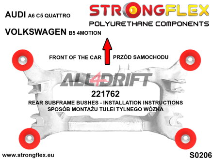 221762A: Rear subframe bush SPORT