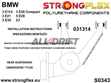 036098B: Full suspension polyurethane bush kit