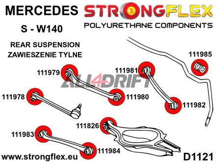 116250B: Full suspension  polyurethane bush kit
