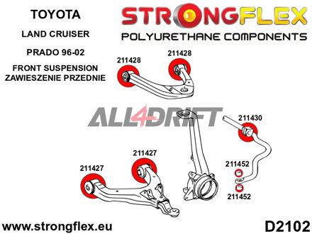 211430A: Front anti roll bar bush SPORT