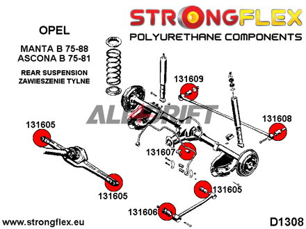 136157B: Full suspension polyurethane bush kit