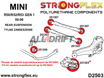 251306B: Rear anti roll bar bush