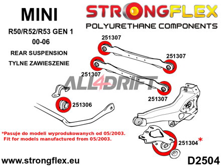 251306B: Rear anti roll bar bush