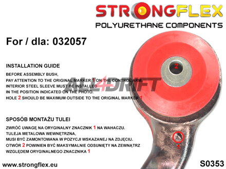 036070A: Front suspension bush kit SPORT - BMW III (13-18) F15 / F85