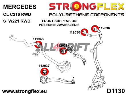 116269B: Full suspension polyurethane bush kit