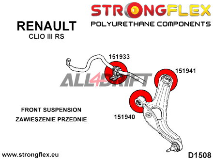 156082B: Front suspension bush kit