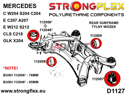 116271B: Full suspension polyurethane bush kit