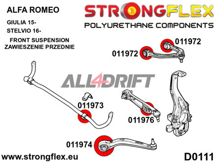 011972A: Front upper arm bush SPORT - Alfa Romeo Stelvio (16-)