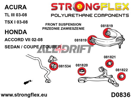 086229A: Front suspension bush kit SPORT