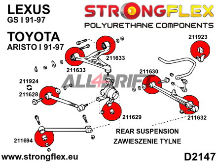 211628B: Rear link arm inner bush 40mm