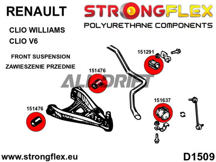 156080A: Front suspension bush kit SPORT