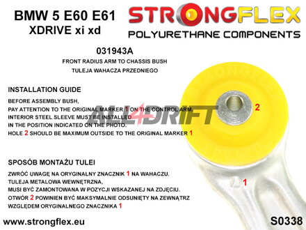 036093A: Front suspension bush kit SPORT