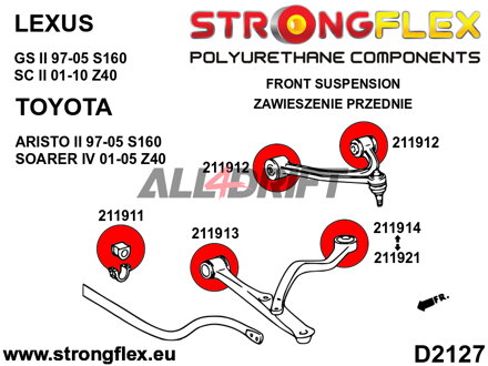 216246A: Full suspension bush kit SPORT