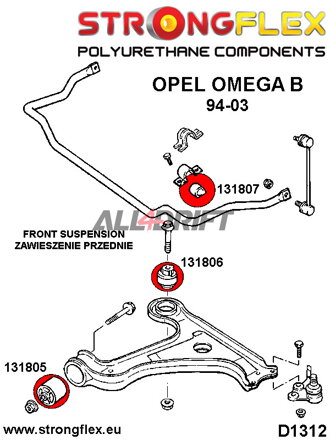 136223A: Front suspension bush kit SPORT