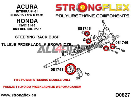 086201B: Steering rack mount bush kit