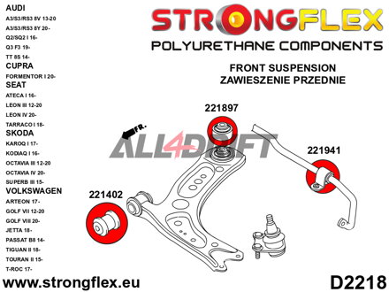221402A: Front wishbone front bush SPORT