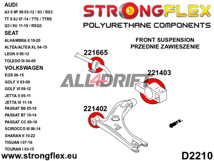 221402A: Front wishbone front bush SPORT