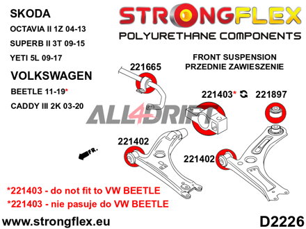 221402A: Front wishbone front bush SPORT