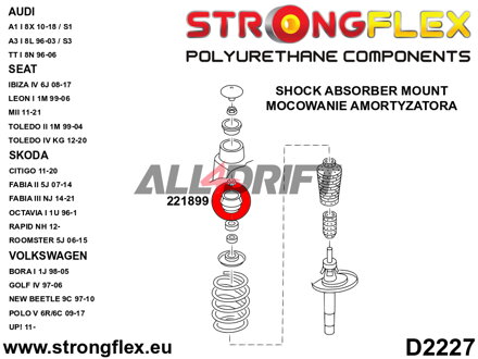 221899A: Front shock top mount bush SPORT
