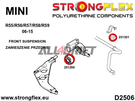 256207B: Front suspension bush kit