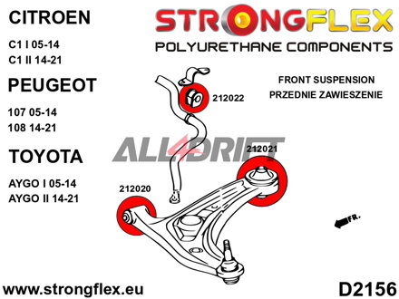 212022A: Front anti roll bar bush SPORT