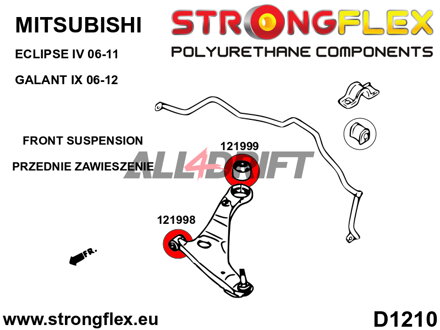 121999A: Front control arm – rear bush SPORT