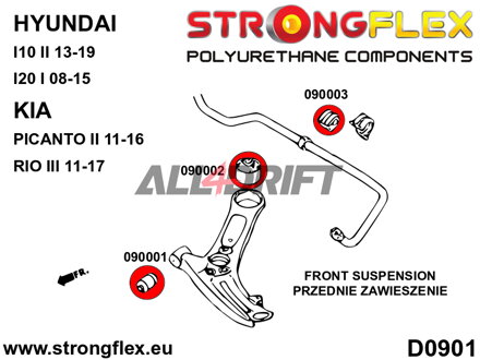090002B: Front control arm – rear bush
