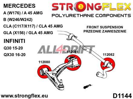 116280A: Front suspension bush kit SPORT