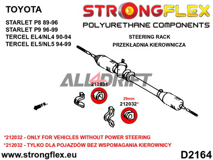 212031A: Steering rack bush SPORT