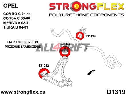 136226A: Front suspension and ream beam bush kit SPORT