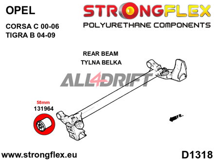 136226A: Front suspension and ream beam bush kit SPORT