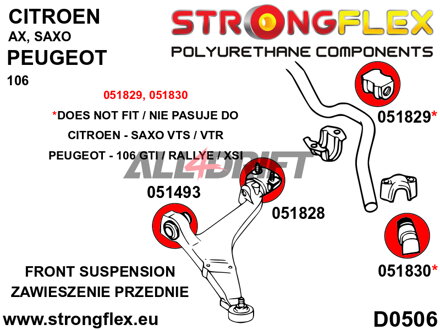 051493B: Front wishbone front bush
