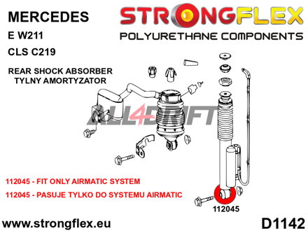 112045A: Rear shock absorber bush SPORT - Mercedes W211 RWD