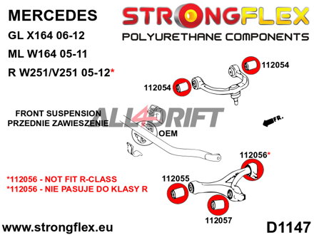 116286A: Front suspension bush kit SPORT