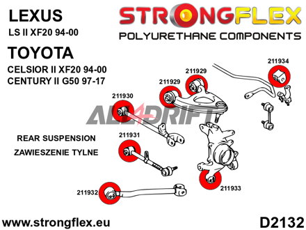 211934B: Rear anti roll bar bush - Lexus II (94-00) XF20