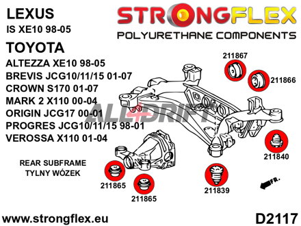 211840A: Rear beam - rear bush SPORT