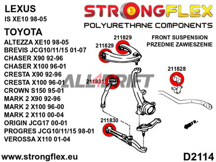 216232B: Front suspension bush kit