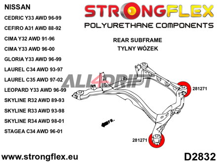 286204A: Full suspension bush kit R33 R34 AWD SPORT